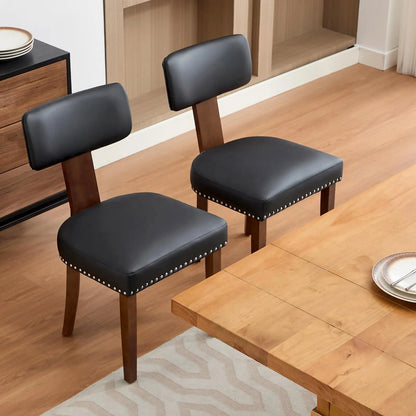 Conjunto de 2 Cadeiras de Jantar Modernas Estofadas, em Tecido de Linho, com Encosto Curvo e Estrutura em Madeira Maciça, Cadeiras Auxiliares para Sala de Estar, Escritório ou Quarto