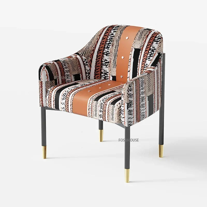 Light Luxury Dining Chair Nordic Furniture High-end Hotel Restaurant Chair Commercial Reception Desk Chair Living Room Armchair