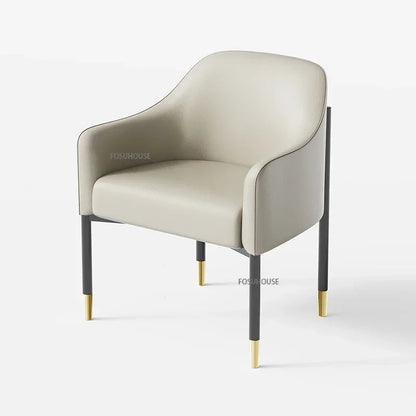 Light Luxury Dining Chair Nordic Furniture High-end Hotel Restaurant Chair Commercial Reception Desk Chair Living Room Armchair
