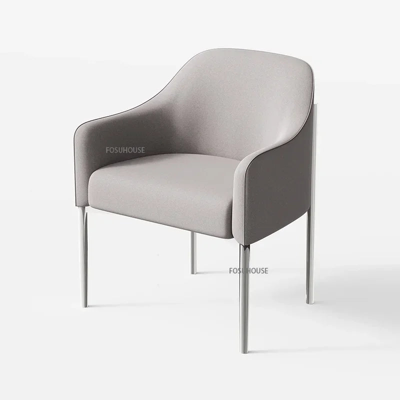 Light Luxury Dining Chair Nordic Furniture High-end Hotel Restaurant Chair Commercial Reception Desk Chair Living Room Armchair