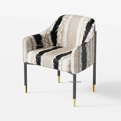 Light Luxury Dining Chair Nordic Furniture High-end Hotel Restaurant Chair Commercial Reception Desk Chair Living Room Armchair