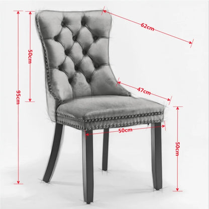 Collection Modern, High-end Tufted Solid Wood Contemporary Velvet Upholstered Dining Chair with Golden Stainless Steel Plating Legs,Nailhead Trim,Set of 2, Blue, DE1601BL