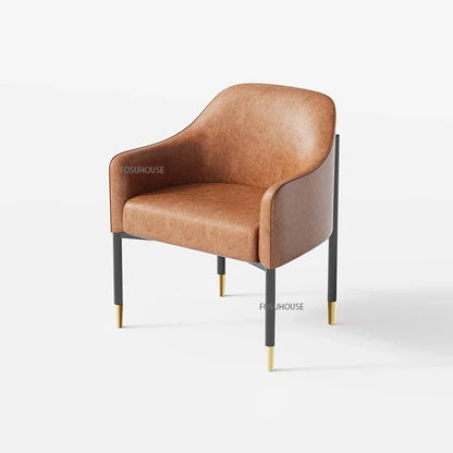 Light Luxury Dining Chair Nordic Furniture High-end Hotel Restaurant Chair Commercial Reception Desk Chair Living Room Armchair
