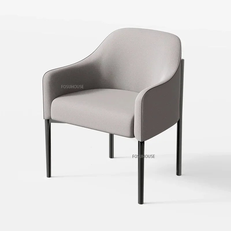 Light Luxury Dining Chair Nordic Furniture High-end Hotel Restaurant Chair Commercial Reception Desk Chair Living Room Armchair