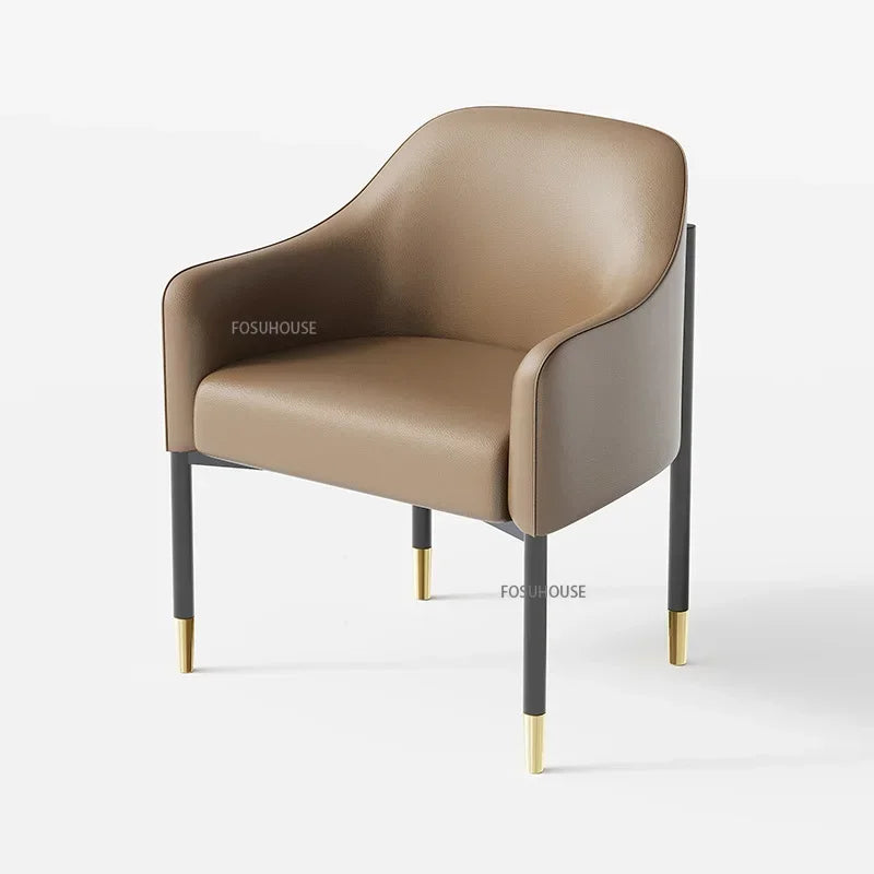 Light Luxury Dining Chair Nordic Furniture High-end Hotel Restaurant Chair Commercial Reception Desk Chair Living Room Armchair