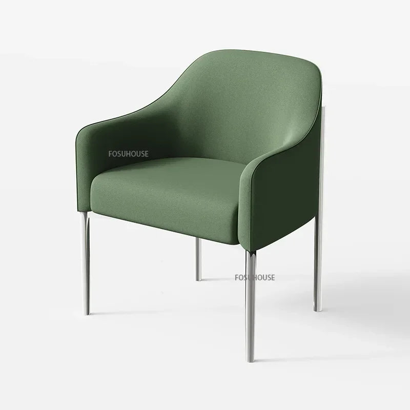 Light Luxury Dining Chair Nordic Furniture High-end Hotel Restaurant Chair Commercial Reception Desk Chair Living Room Armchair